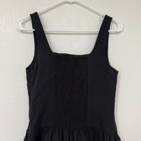 Aligne Rosia Drop Waist Linen Midi Dress Black Casual Basic Vacation Size 4 - Picture 8 of 14